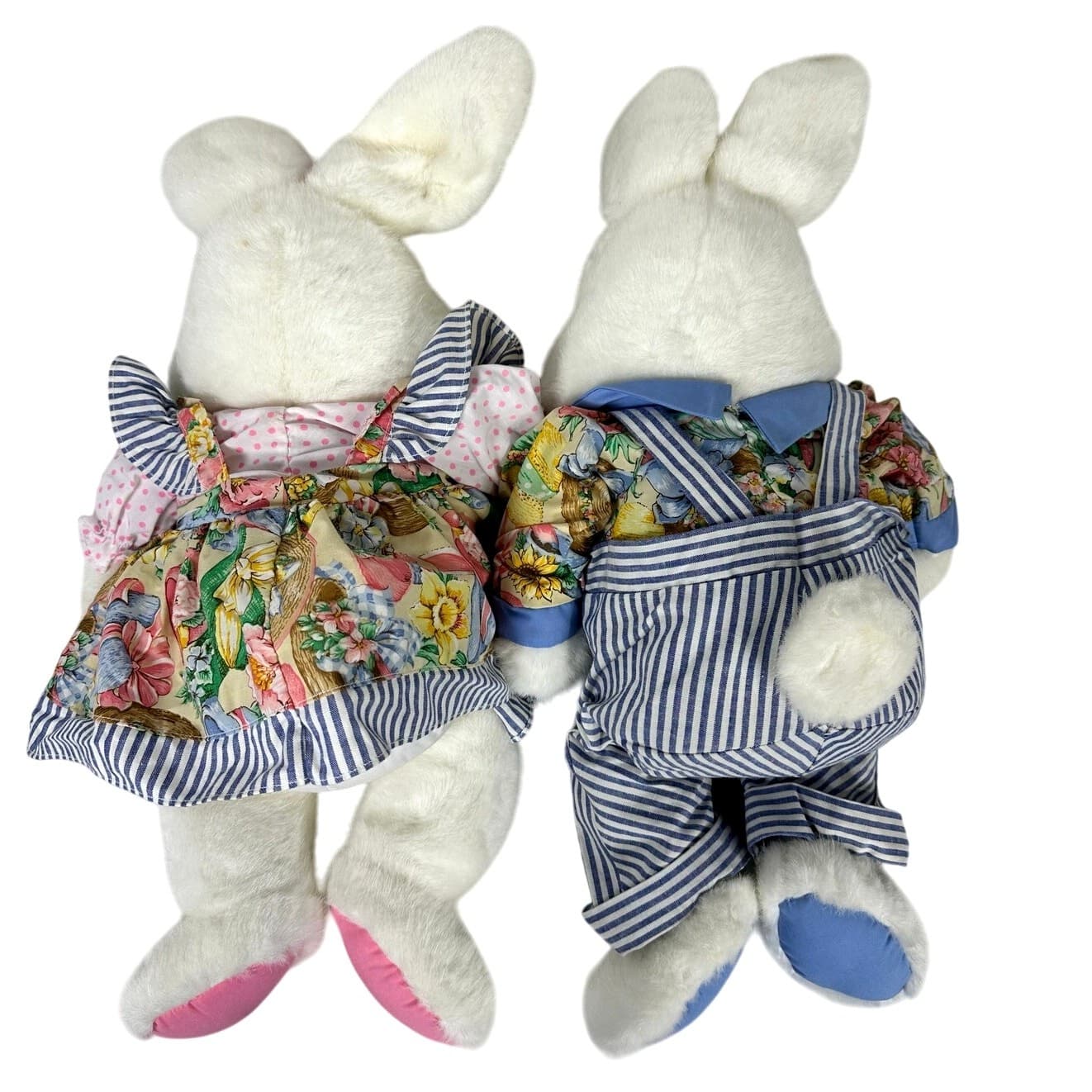 Pair Commonwealth Easter Bunny Rabbits Matching Dress/Overalls-Adorable! - Thumbnail 5