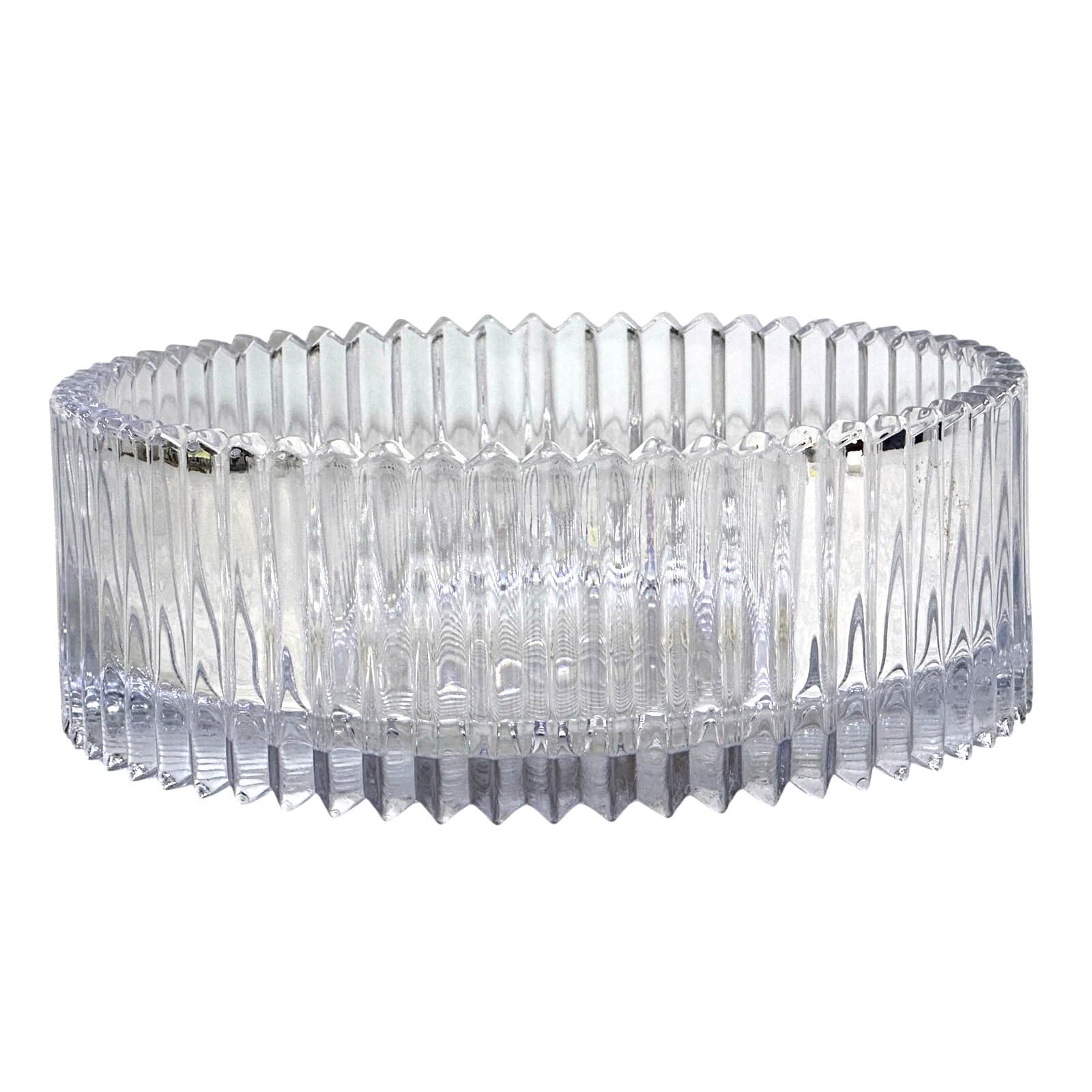 Mikasa Vintage 'Diamond Fire' Crystal 8.5" Serving Presentation Bowl Japan w/Tag