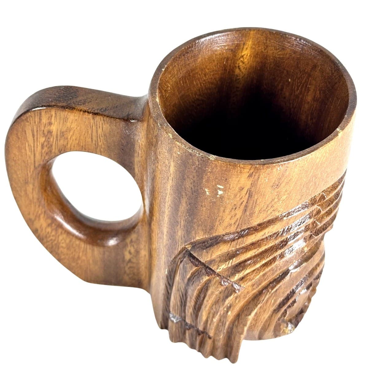 Carved Wooden Vintage 1970's Tiki Mug-Featuring a Ku Face-Philippines-Nice! - Thumbnail 5