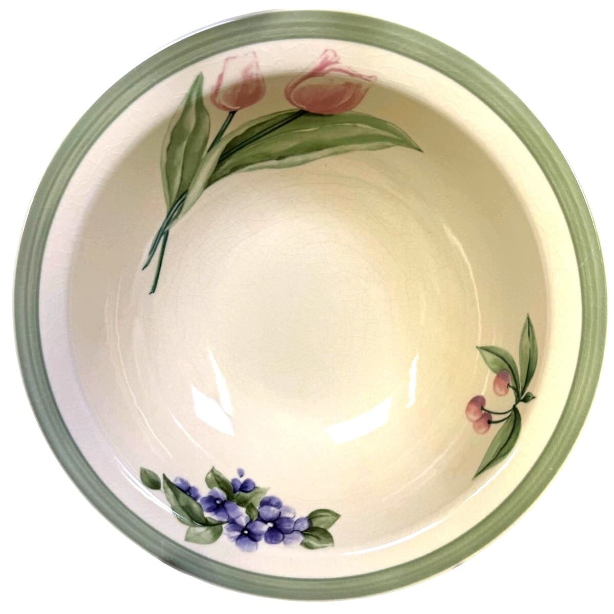 Pfaltzgraff Retired 1991-1999 'Garden Party' 9" Round Tulip Serving Bowl - Thumbnail 2
