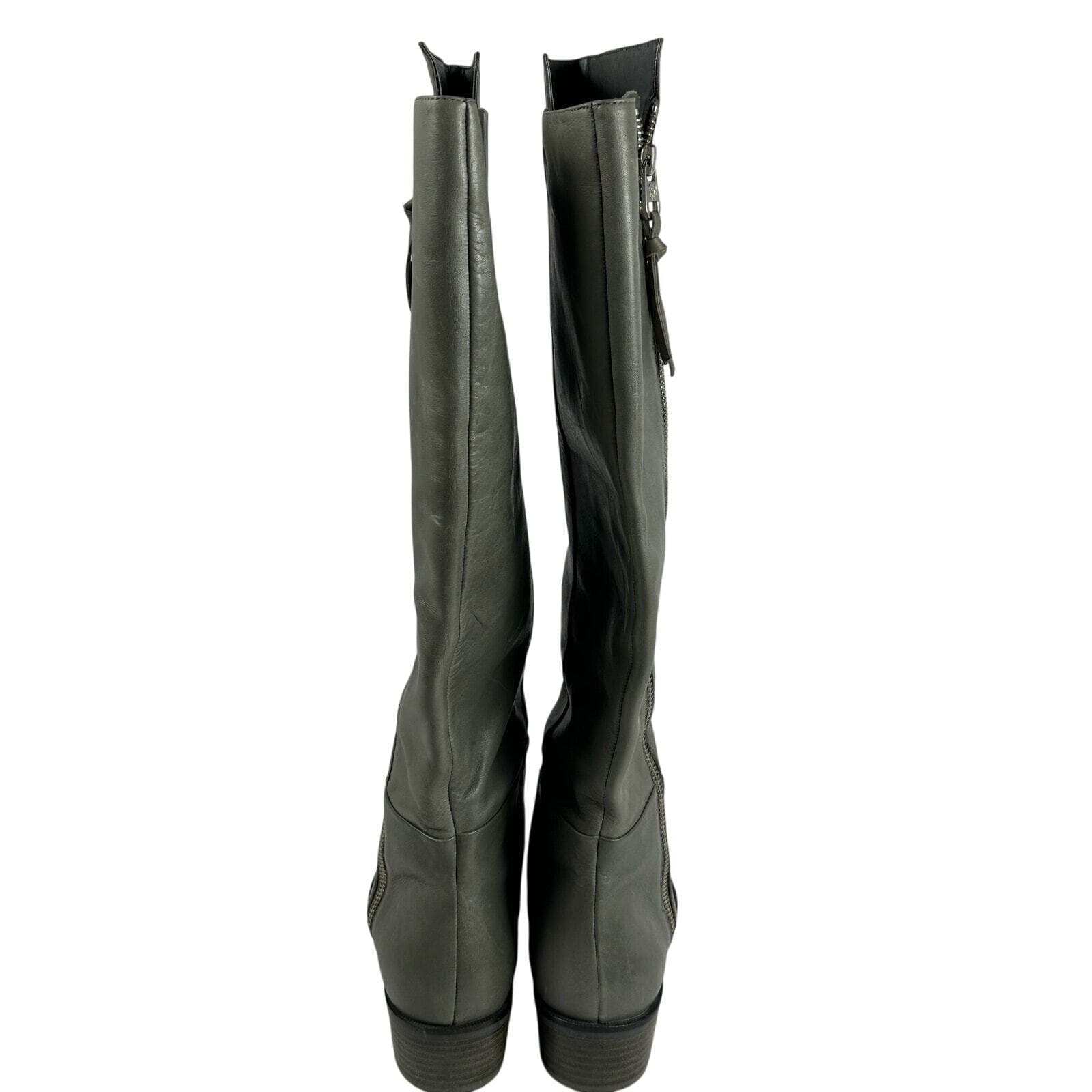 Elliot Lucca Knee High Gray Boots Leather Upper 7.5 Gently Worn-Nice! - Thumbnail 6