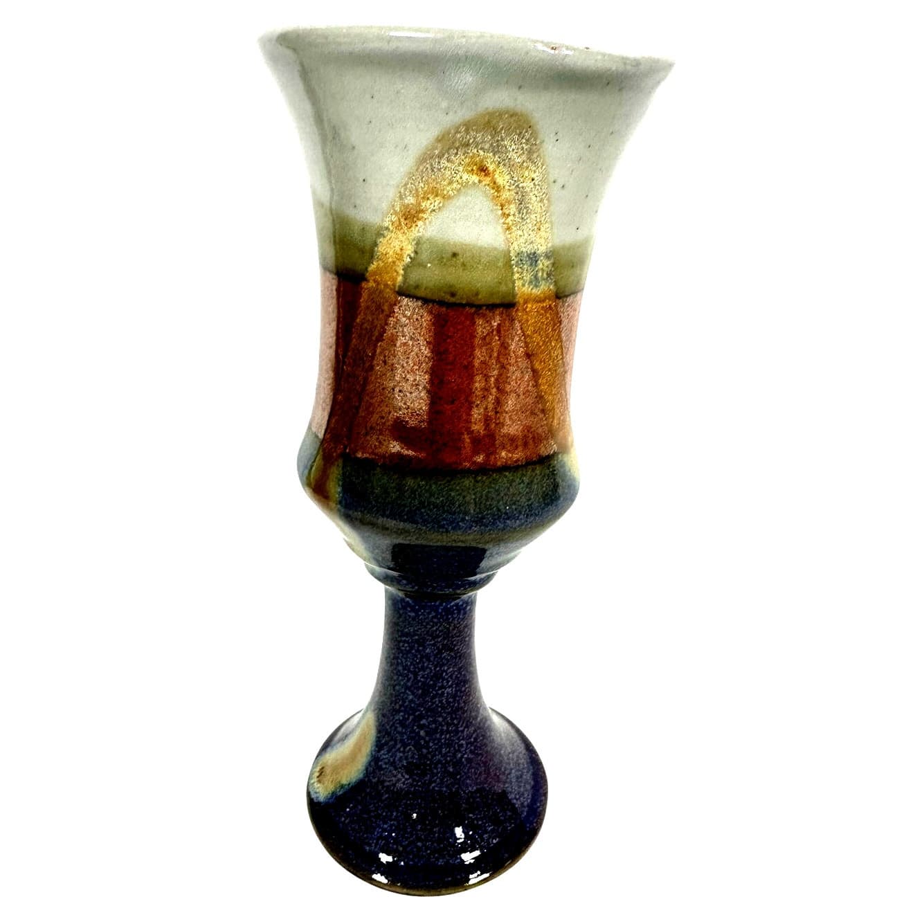 Studio Art Pottery Vintage 7.5" Wine Goblet-Excellent Mint Condition-Stunning! - Thumbnail 2