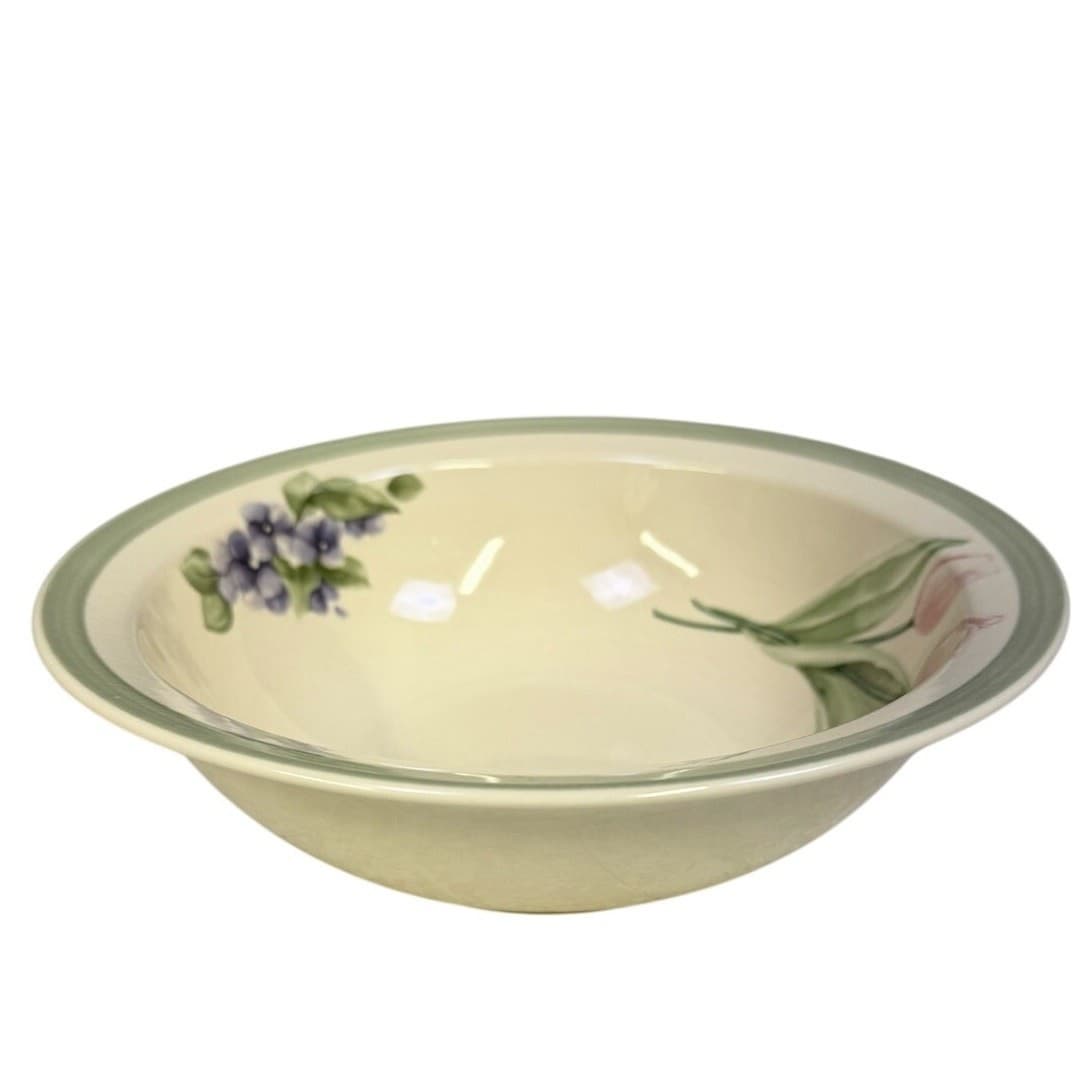 Pfaltzgraff Retired 1991-1999 'Garden Party' 9" Round Tulip Serving Bowl - Thumbnail 6