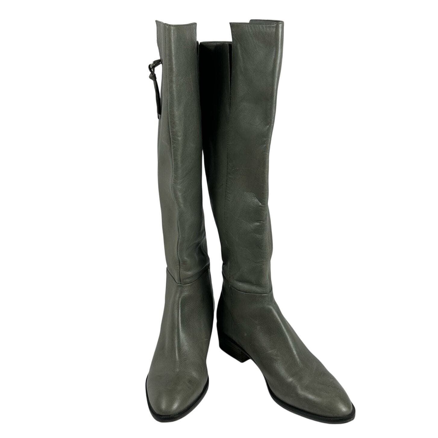 Elliot Lucca Knee High Gray Boots Leather Upper 7.5 Gently Worn-Nice! - Thumbnail 4