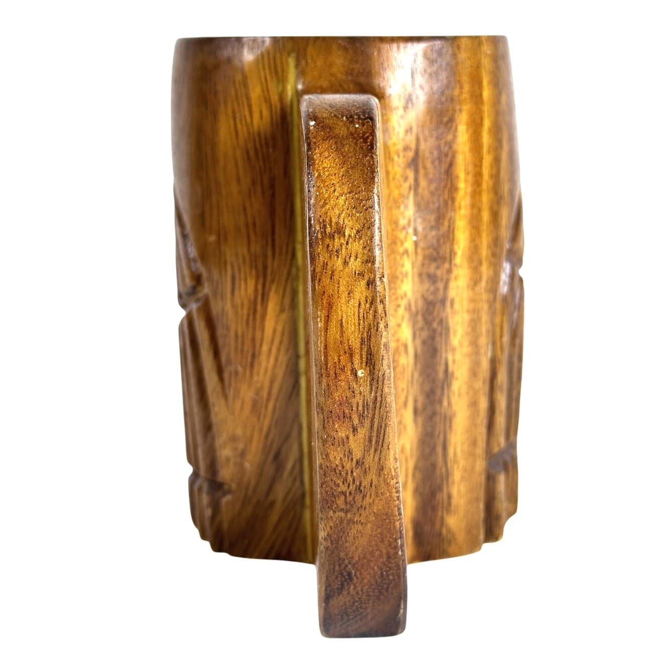 Carved Wooden Vintage 1970's Tiki Mug-Featuring a Ku Face-Philippines-Nice! - Thumbnail 4