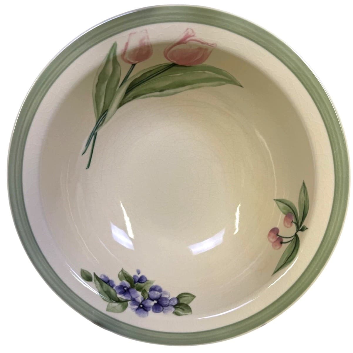 Pfaltzgraff Retired 1991-1999 'Garden Party' 9" Round Tulip Serving Bowl - Thumbnail 7