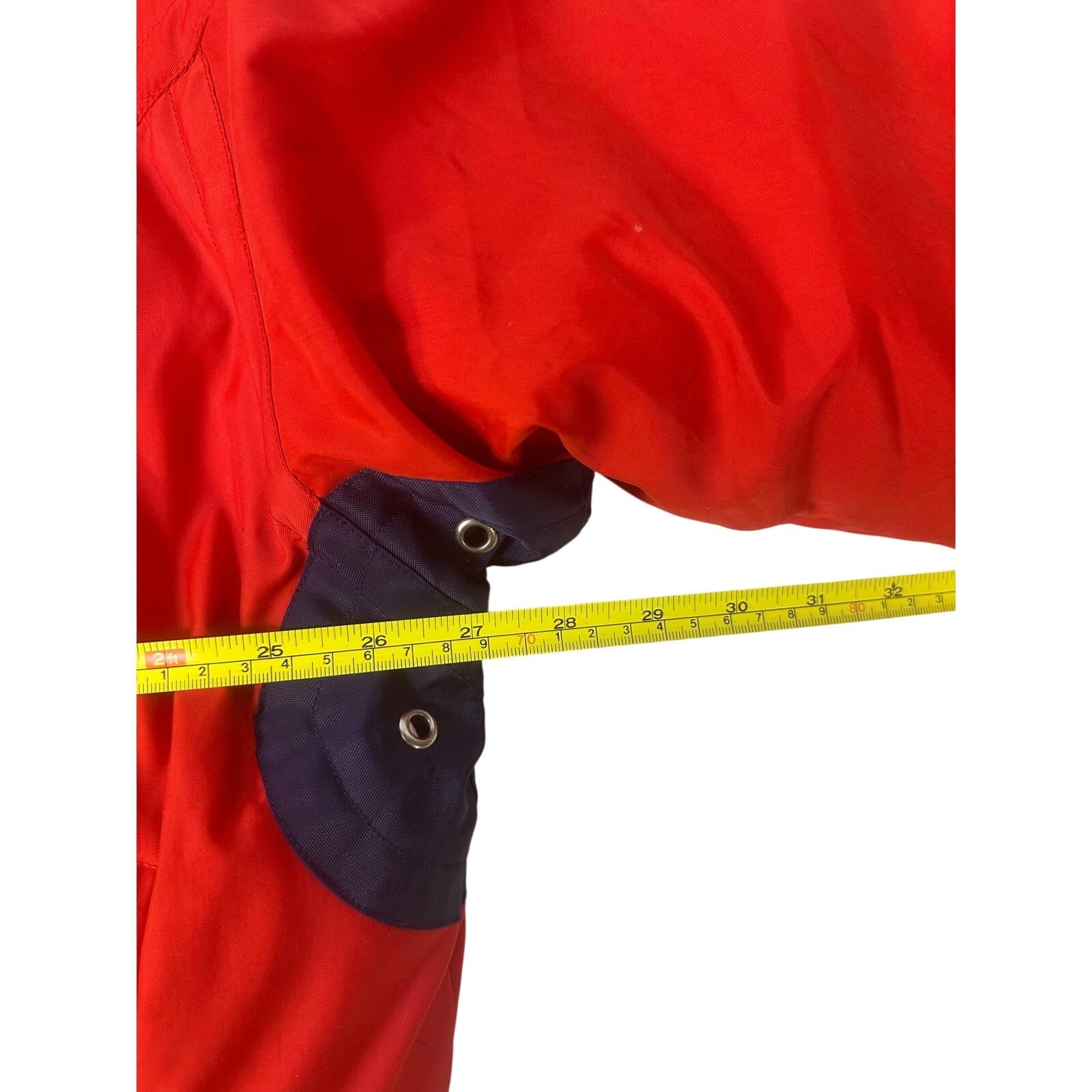 Weekends Vintage 90's Retro Puffer Ski Jacket/Parka Red Yellow Navy Men's Large - Thumbnail 14