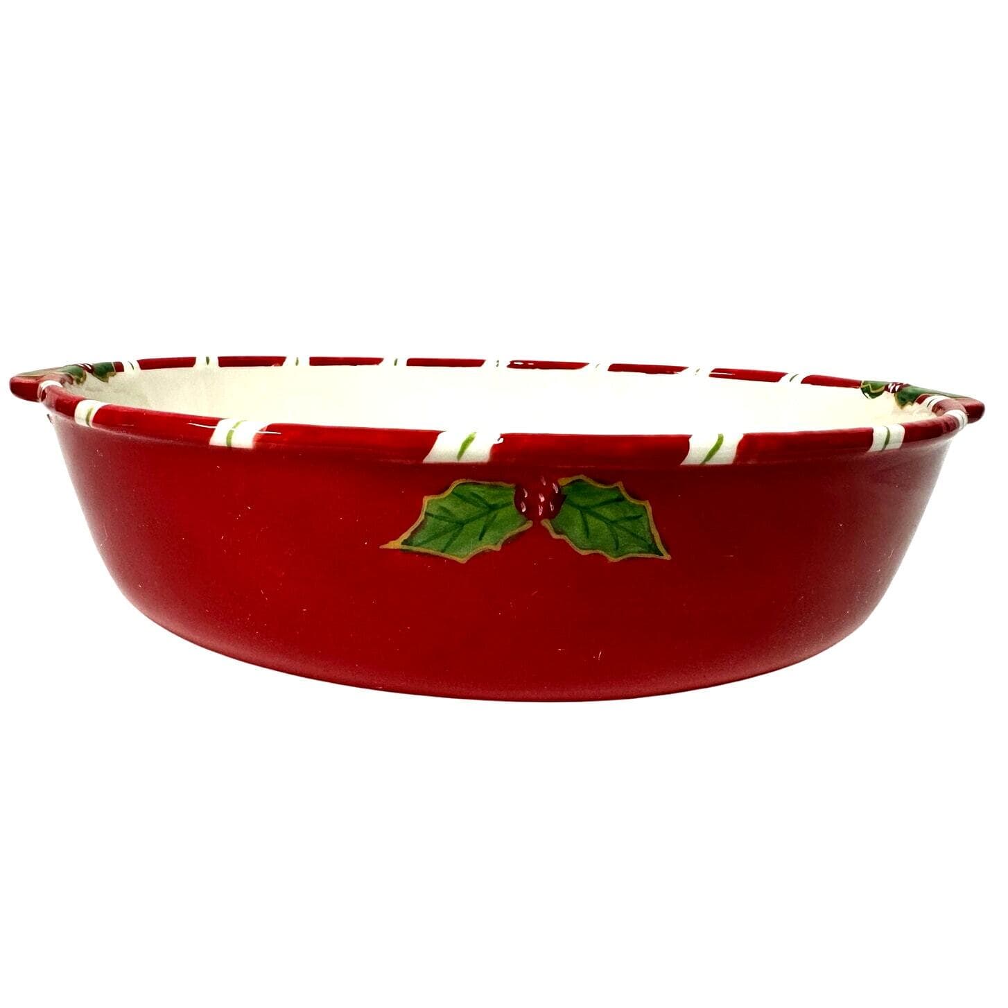 Christopher Radko "Home for the Holidays" Oval Ironstone Casserole Dish-NEW! - Thumbnail 2