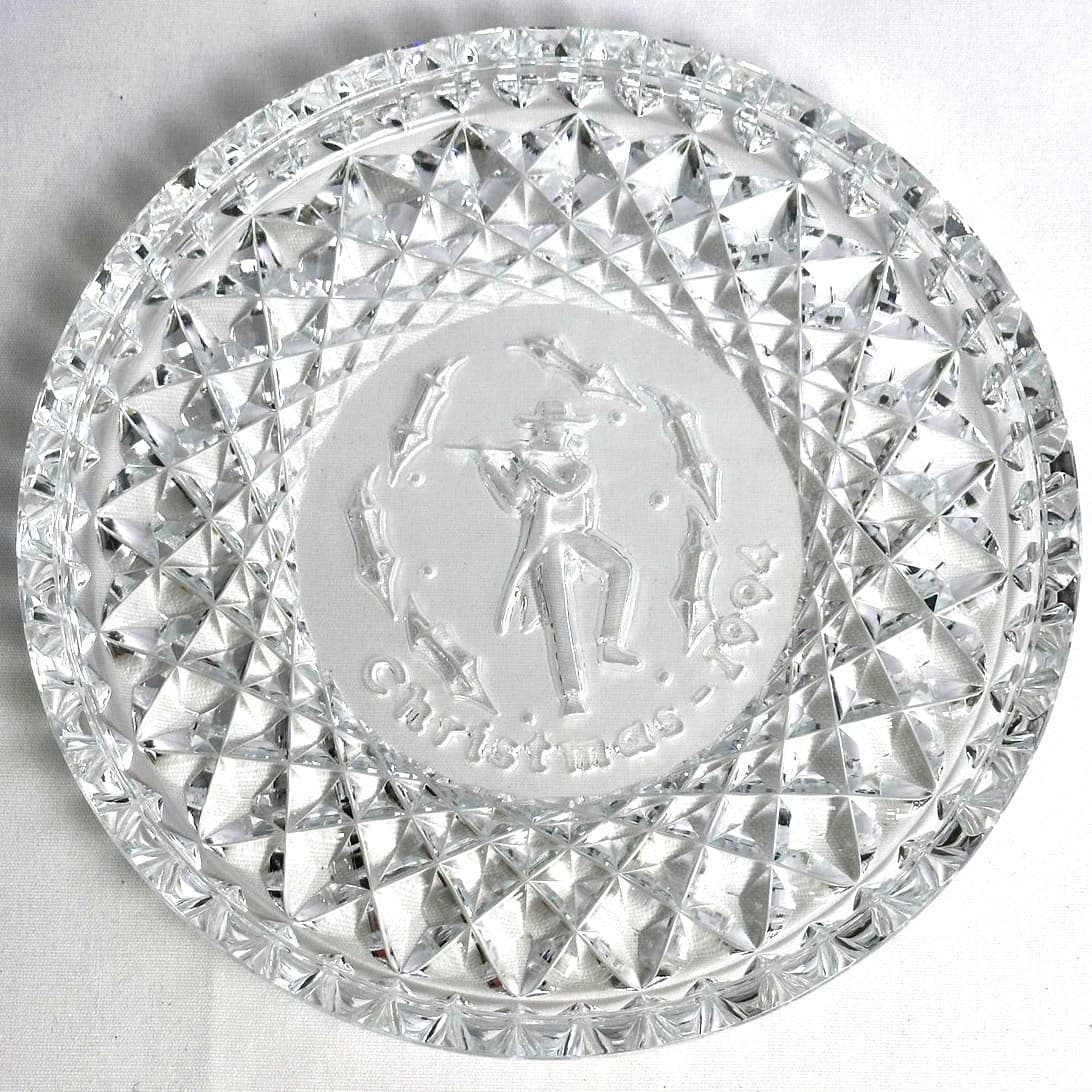 Waterford Crystal Twelve Days of Christmas 1994 "Pipers Piping" Plate Ireland