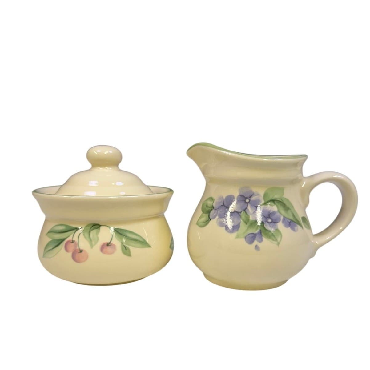 Pfaltzgraff Retired 1991-1999 'Garden Party' Cream Pitcher Sugar Bowl w/Lid Set - Thumbnail 2