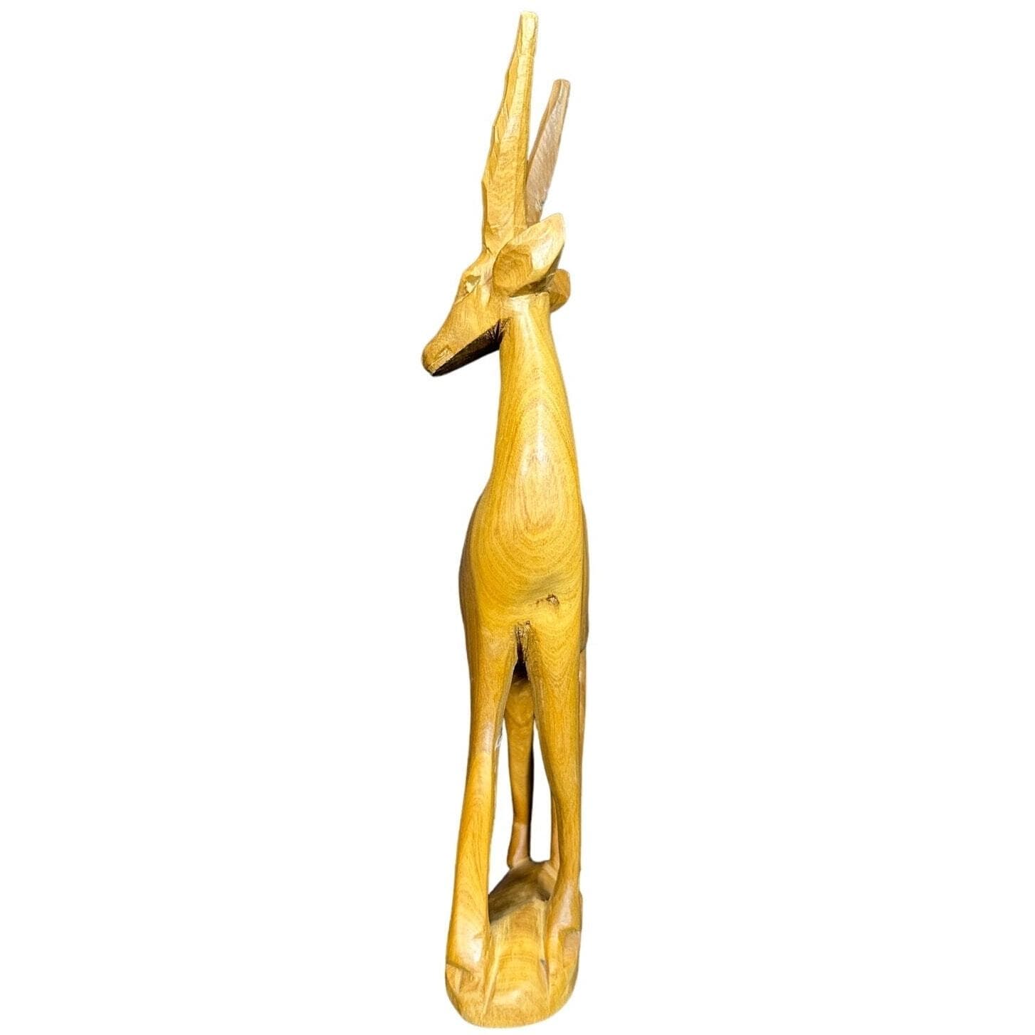 Carved Wooden Antelope Gazelle on Stand-10.5” Very Good Condition! - Thumbnail 4