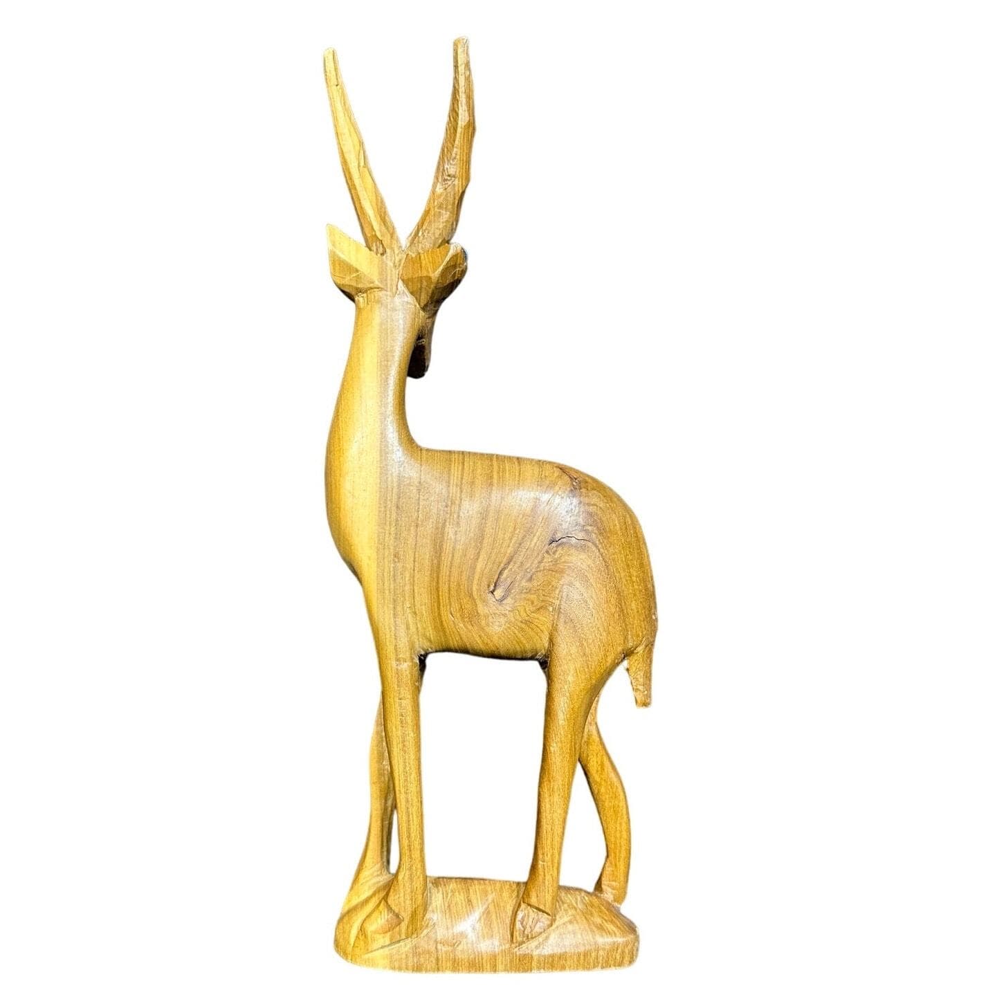 Carved Wooden Antelope Gazelle on Stand-10.5” Very Good Condition! - Thumbnail 2