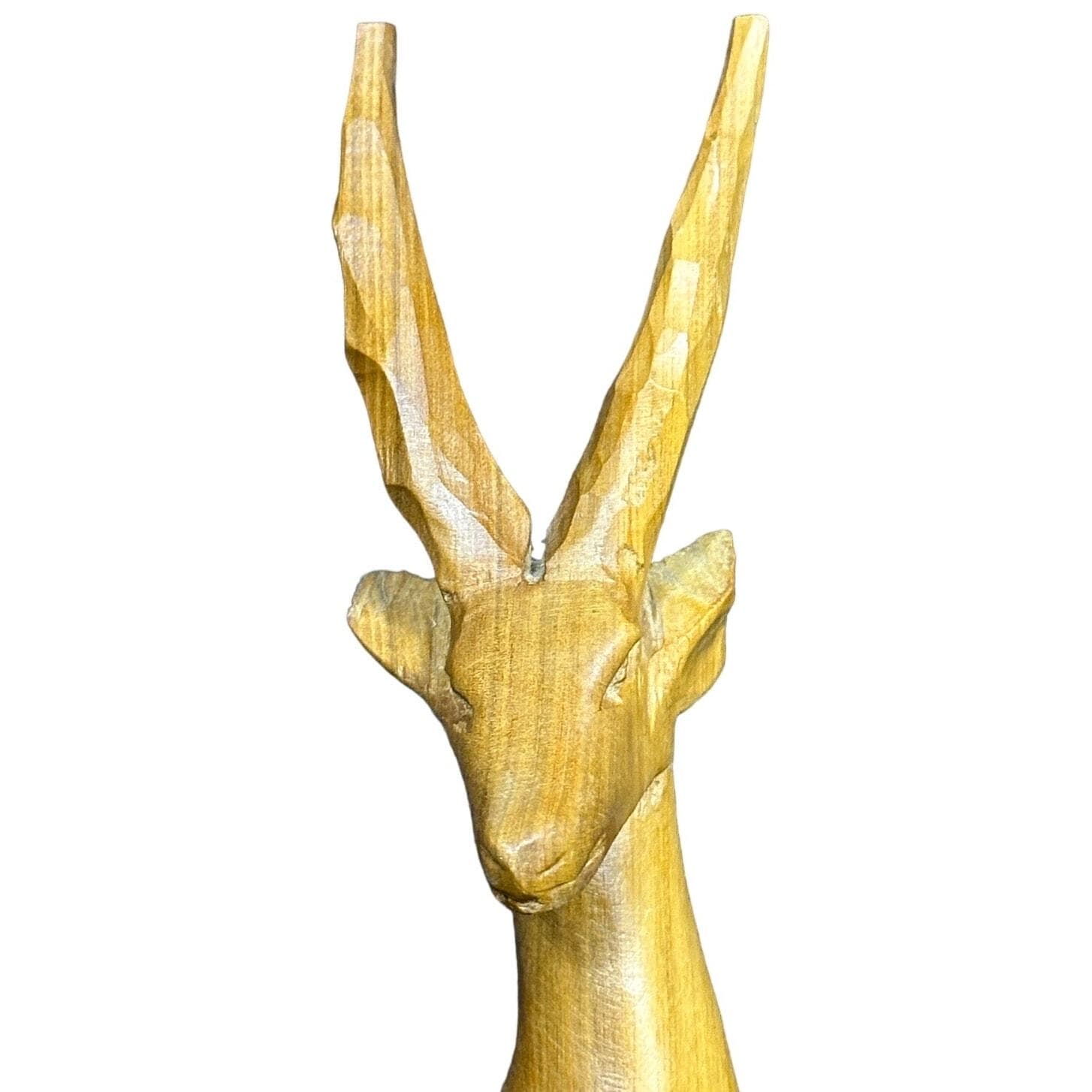 Carved Wooden Antelope Gazelle on Stand-10.5” Very Good Condition! - Thumbnail 5