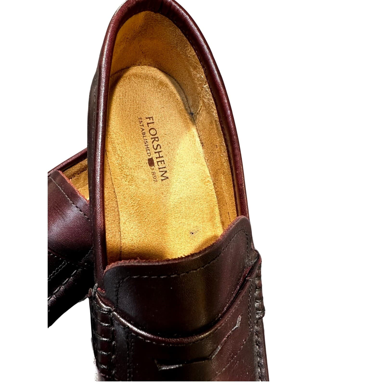 Florsheim 12091-601 Men's 8.5 D Cordovan Penny Loafers Dress Shoes-Excellent - Thumbnail 3