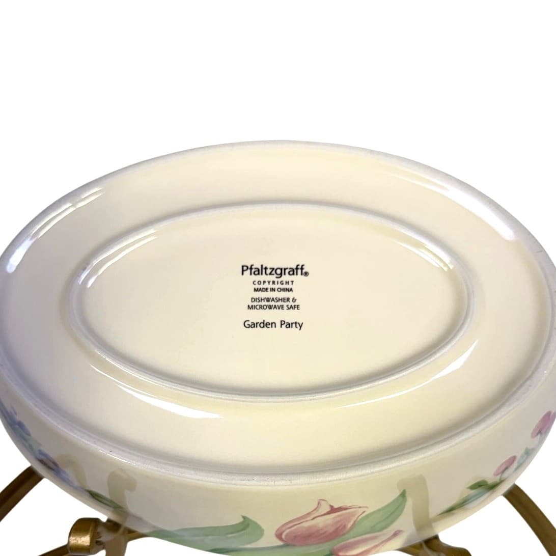 Pfaltzgraff Retired 1991-1999 'Garden Party' 10" Oval Baking Dish - Thumbnail 7