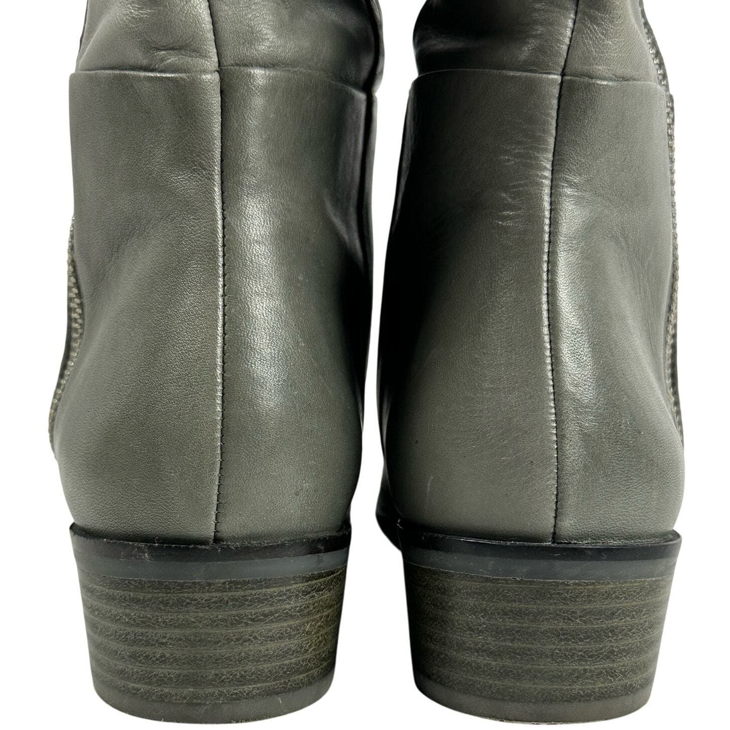Elliot Lucca Knee High Gray Boots Leather Upper 7.5 Gently Worn-Nice! - Thumbnail 5