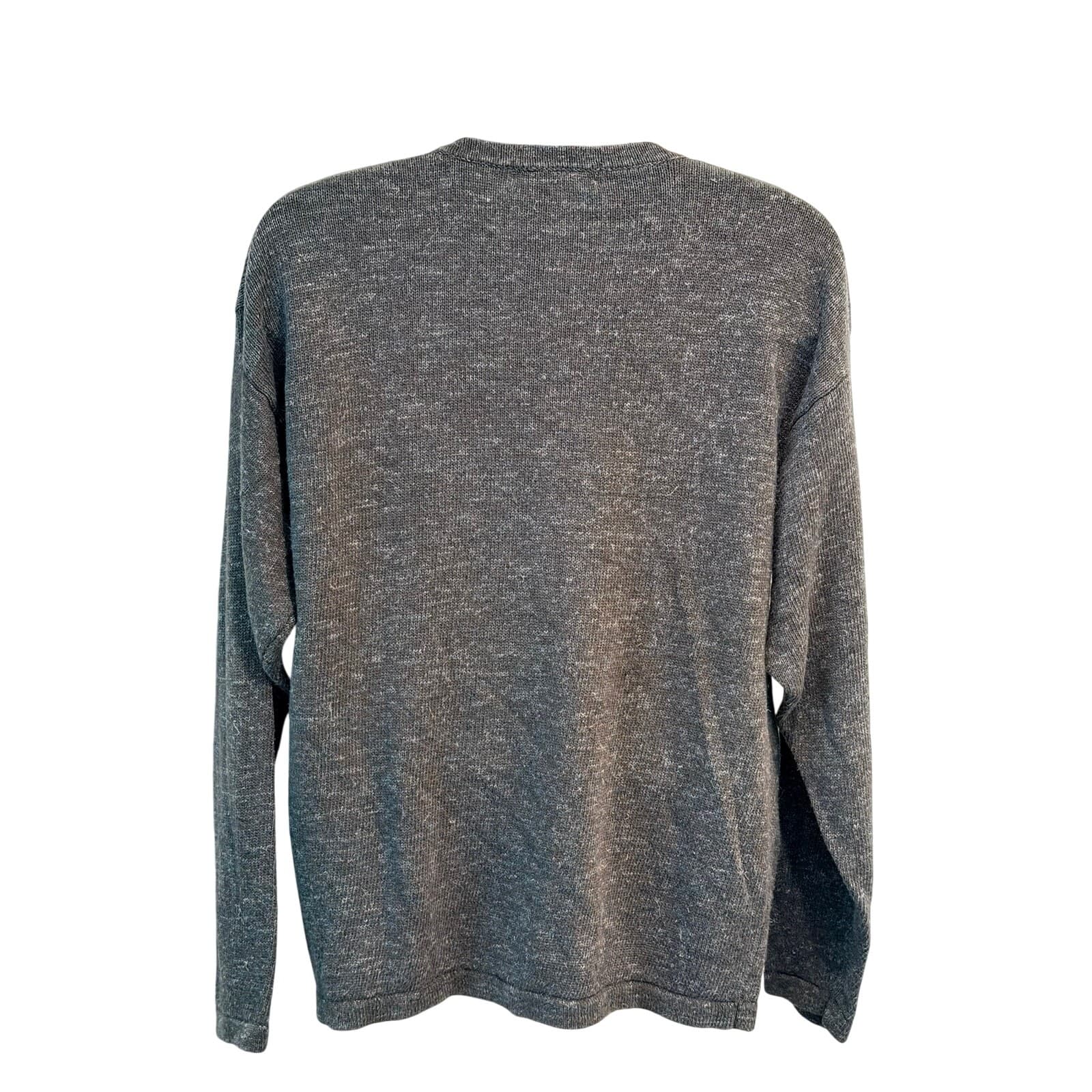 Vintage Banana Republic Linen Cotton Crewneck Sweater Gray Men's XL Hong Kong - Thumbnail 3