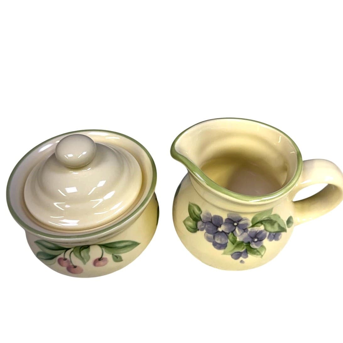 Pfaltzgraff Retired 1991-1999 'Garden Party' Cream Pitcher Sugar Bowl w/Lid Set - Thumbnail 5