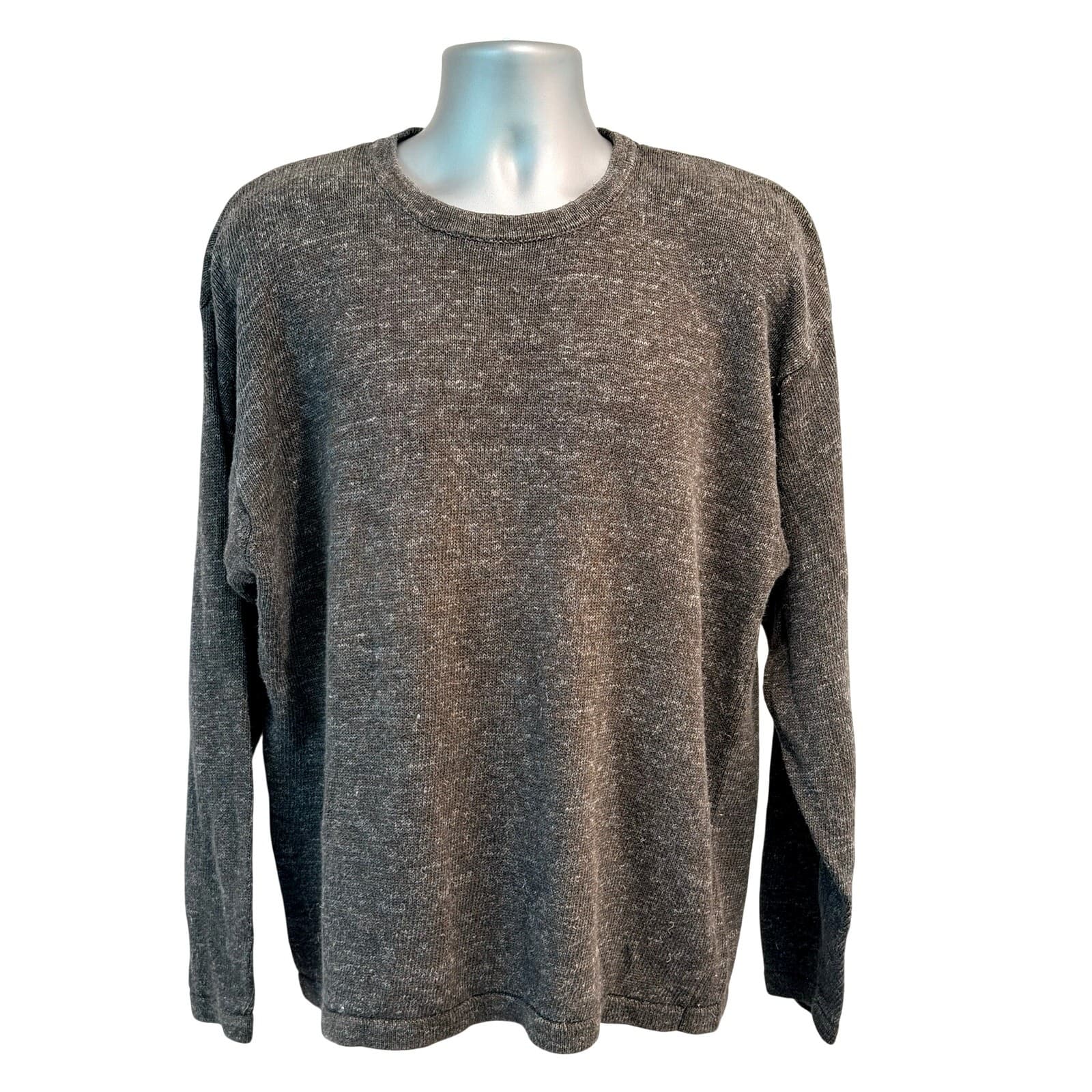 Vintage Banana Republic Linen Cotton Crewneck Sweater Gray Men's XL Hong Kong