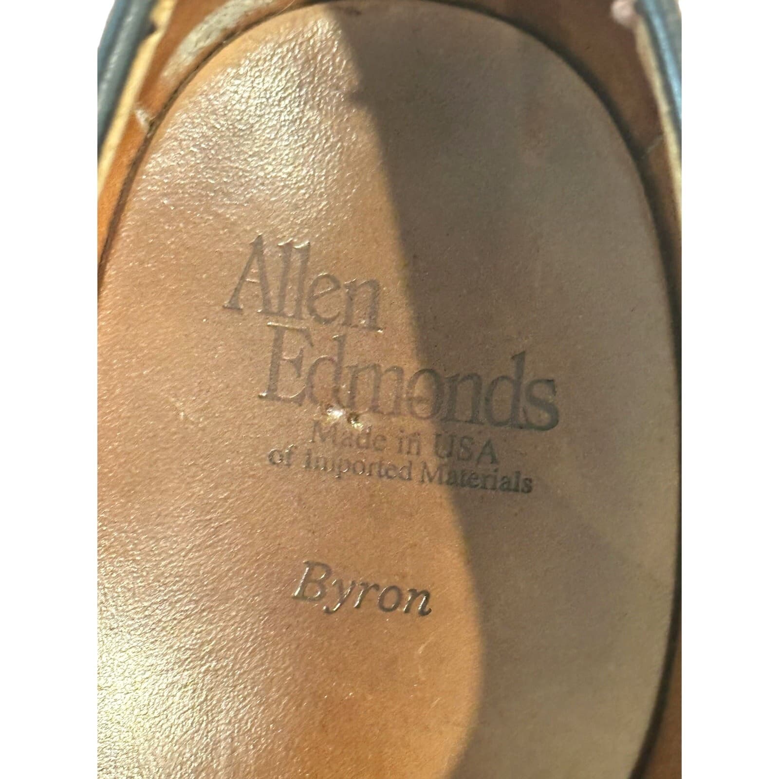 Allen Edmonds Byron Cap Toe Shoes Men's US 8.5 D Leather Brown 2034 Made in USA - Thumbnail 8