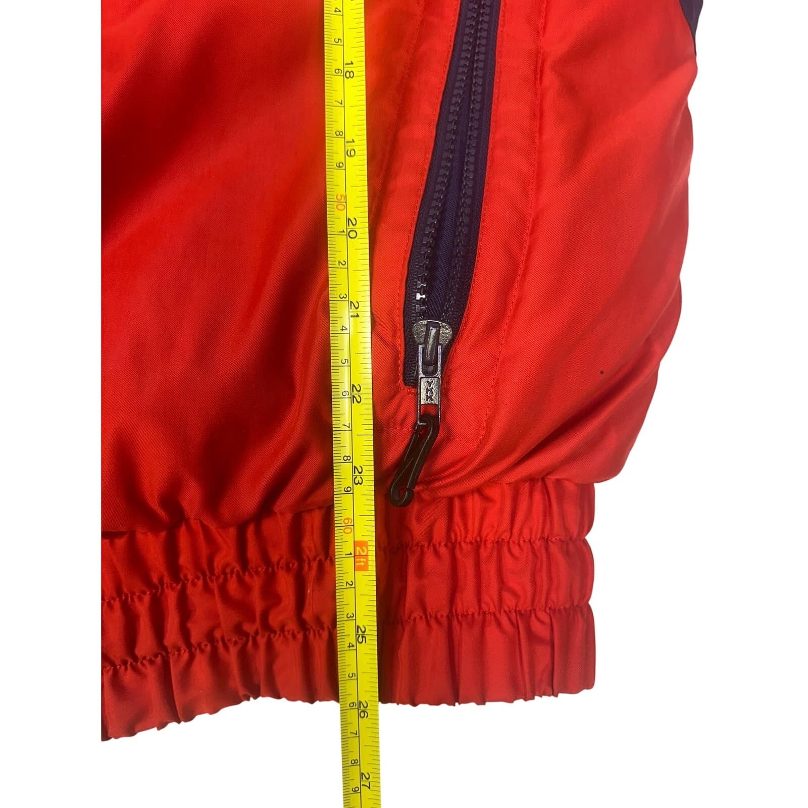 Weekends Vintage 90's Retro Puffer Ski Jacket/Parka Red Yellow Navy Men's Large - Thumbnail 16