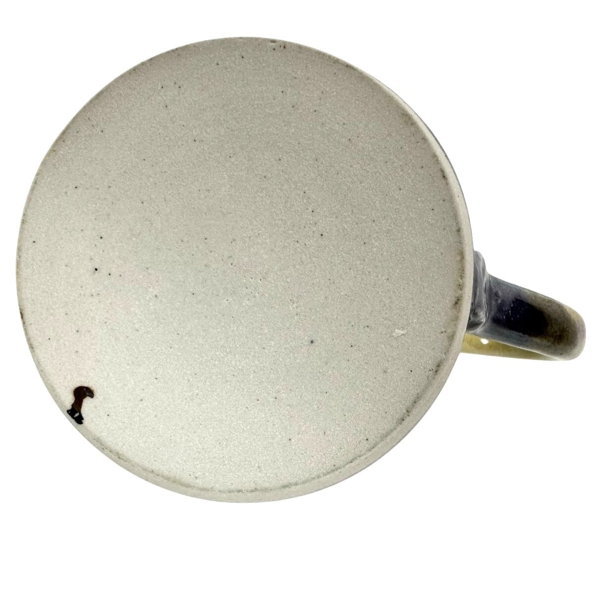 Hand Crafted Pottery Round Coffee Mug Blue Tan Gray Abstract Highlights-Mint! - Thumbnail 7