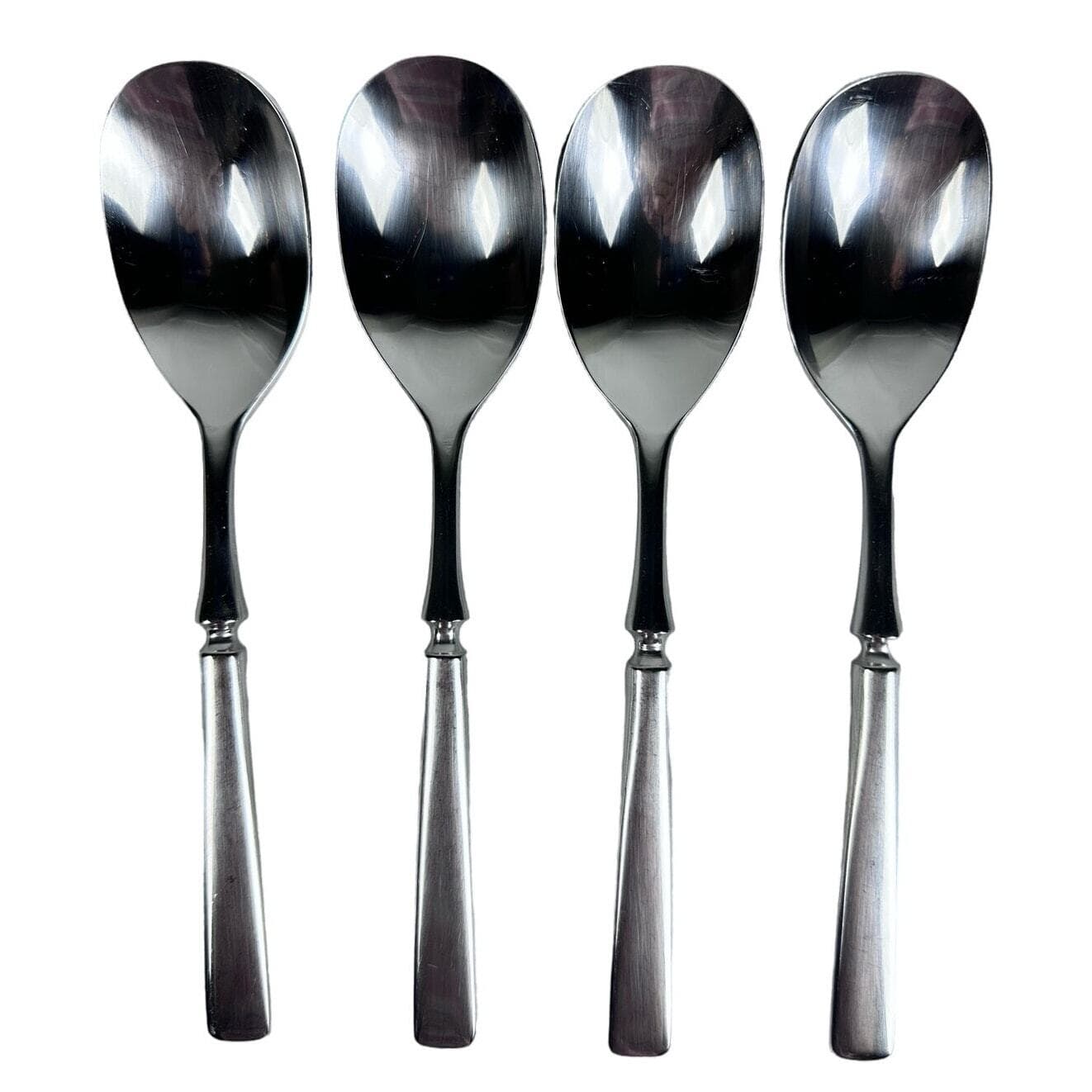 Dansk ANVIL IHQ Japan Vintage 1980s Stainless Satin Soup Spoons-7.75”-Set of 4 - Thumbnail 2