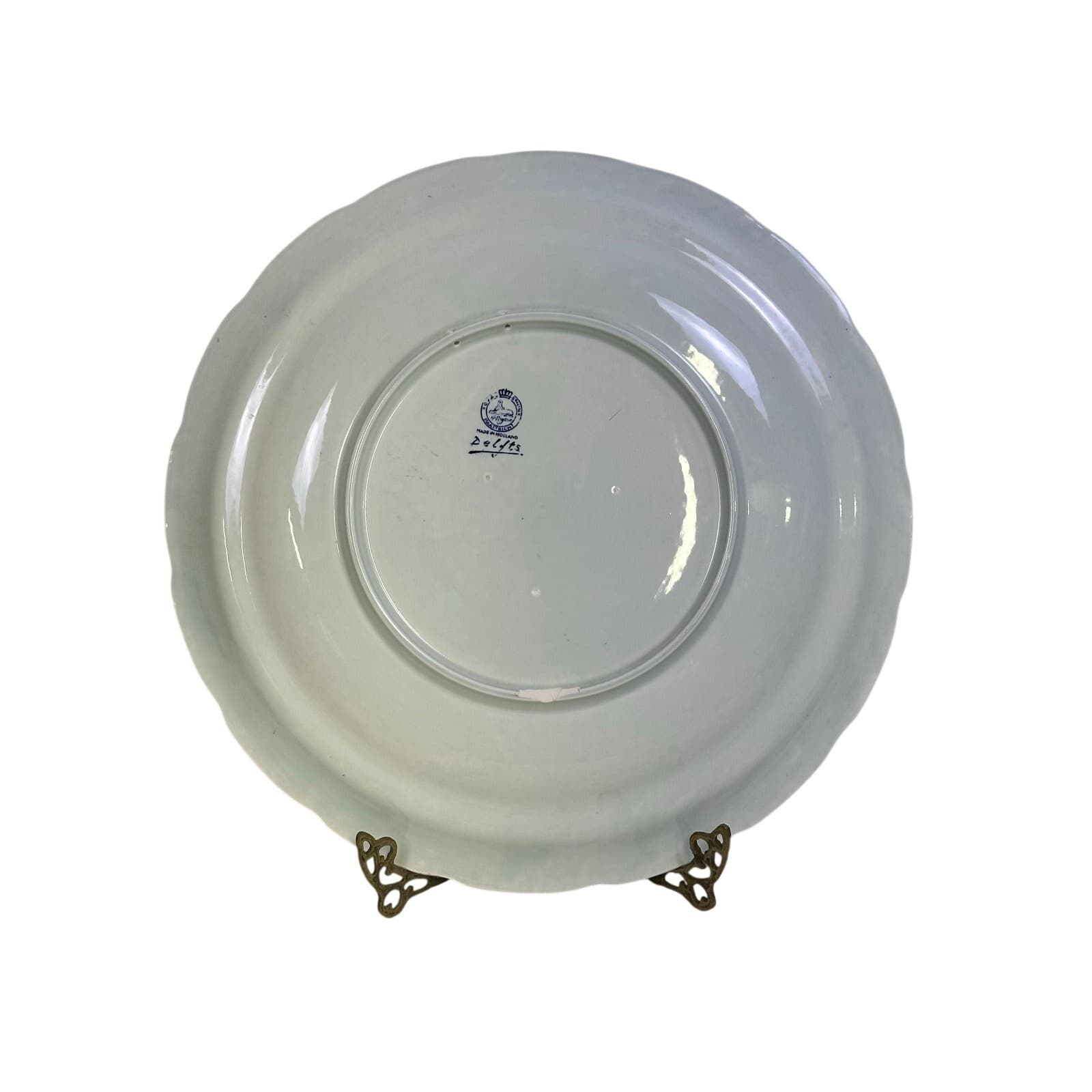 Royal Sphinx Maastricht Delftware MidCentury Handpainted 15.75" Carriage Platter - Thumbnail 6