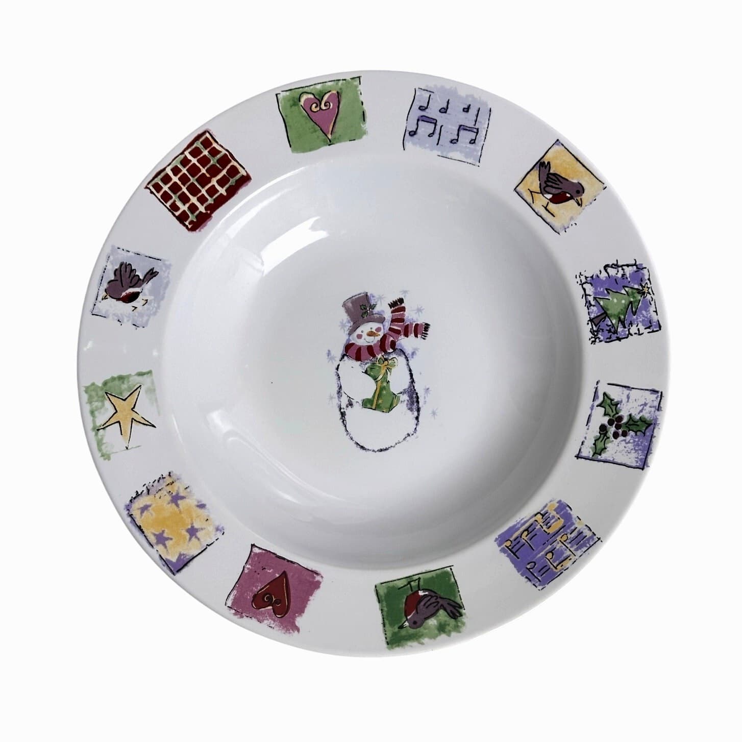 Gibson Concord Collection 2001 Snowman Patchwork 3-PC Place Setting-Excellent - Thumbnail 3