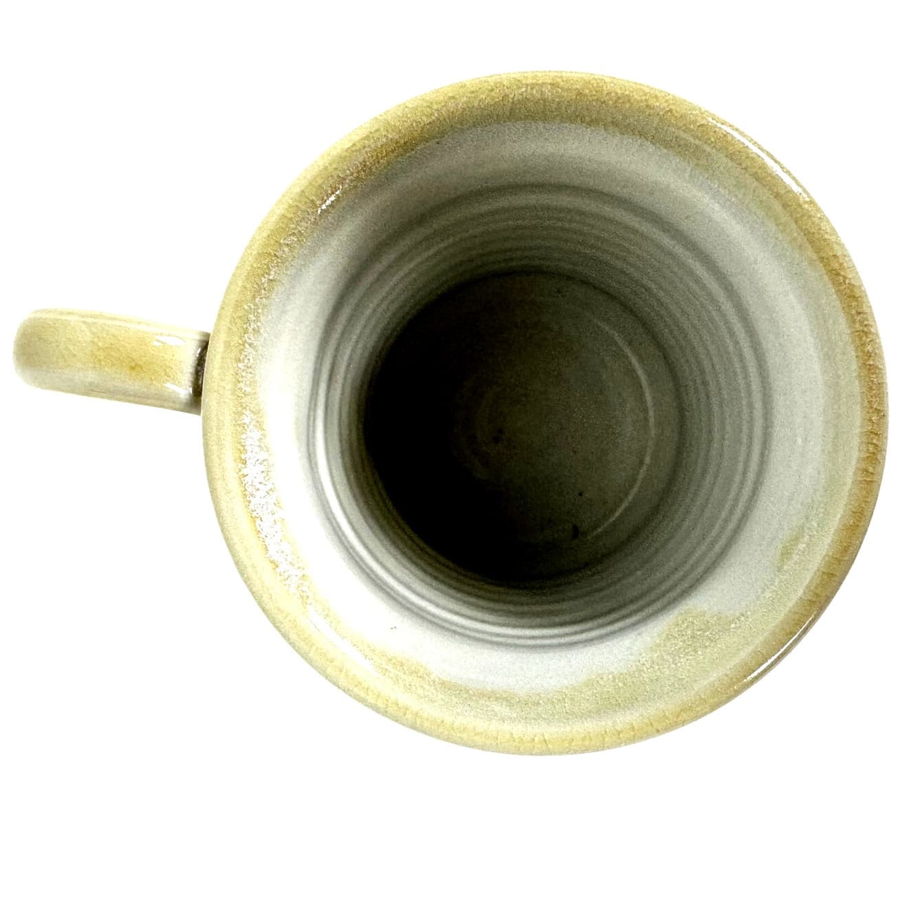 Hand Crafted Pottery Round Coffee Mug Blue Tan Gray Abstract Highlights-Mint! - Thumbnail 6