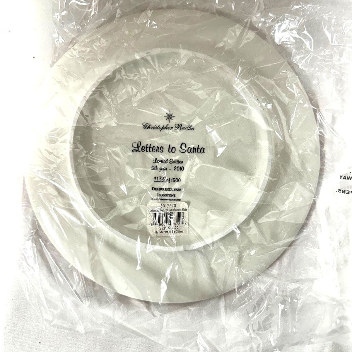 Christopher Radko “Letters to Santa” 2010 Collectors Plate 1135 of 1500-NEW! - Thumbnail 6