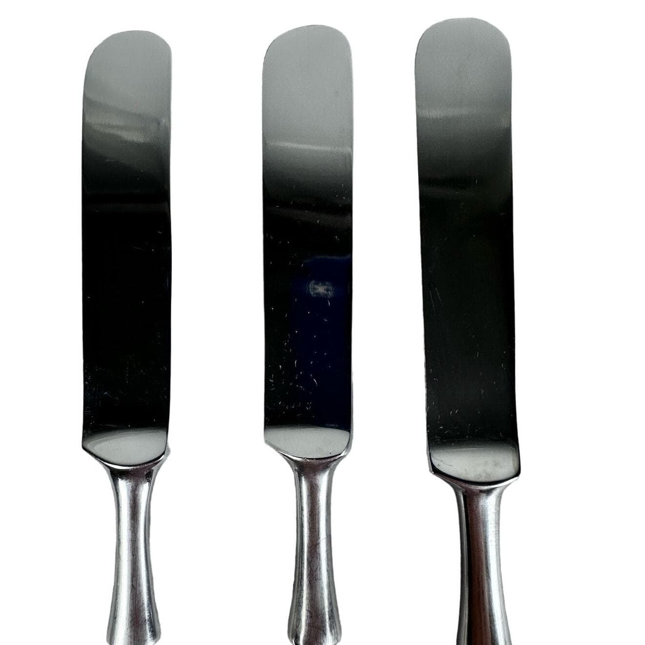 Dansk ANVIL IHQ Japan Vintage 1980s Stainless Satin BLUNT KNIVES 8 3/8"-Set of 3 - Thumbnail 2