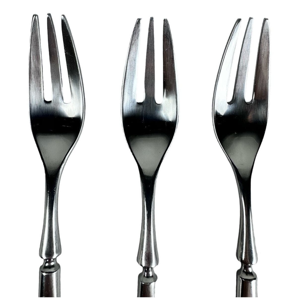 Dansk ANVIL IHQ Japan vintage 1980s Stainless Satin SALAD FORKS-6 7/8”-Set of 3 - Thumbnail 2