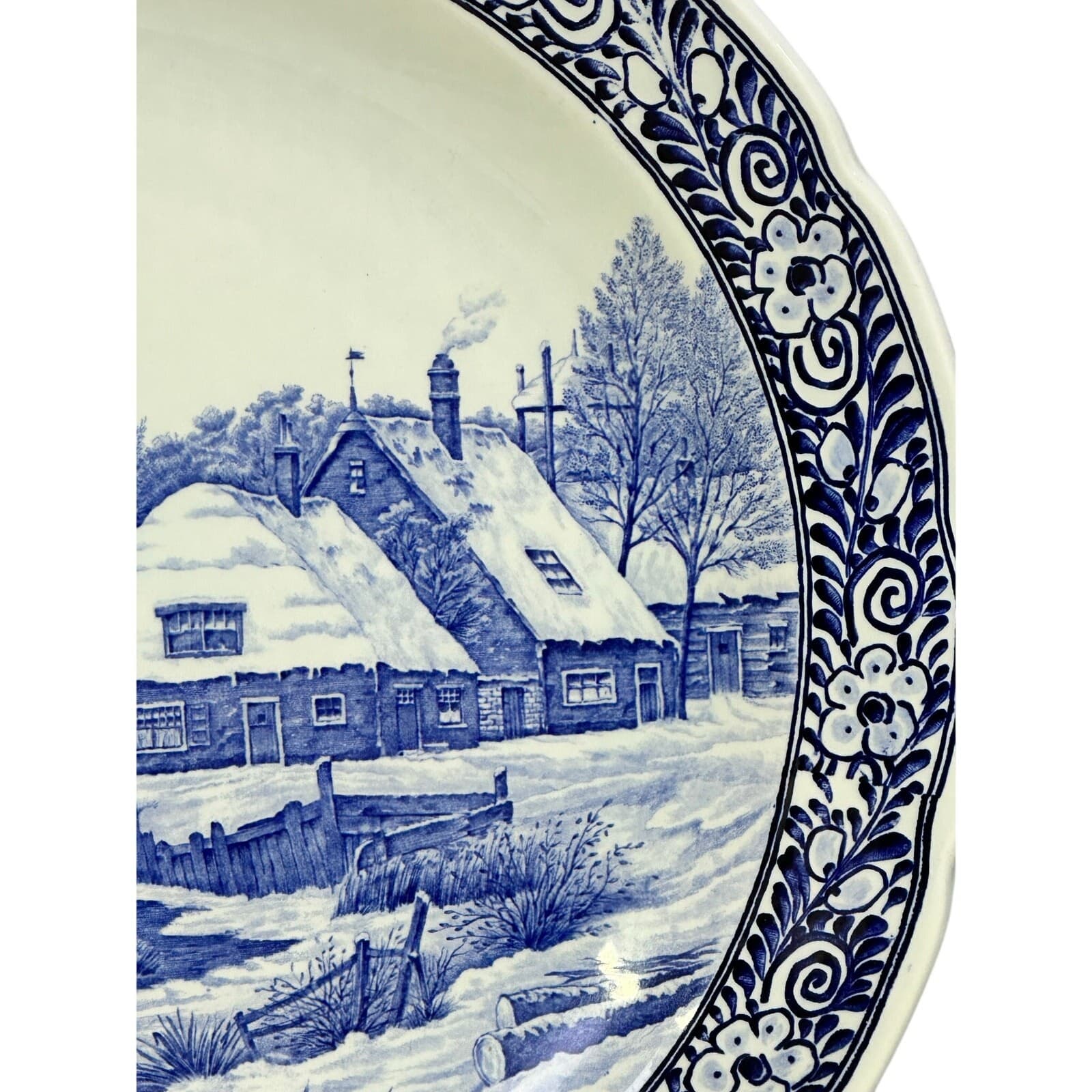 Royal Sphinx Maastricht Delftware MidCentury Hand Painted 15.75" Charger Platter - Thumbnail 6