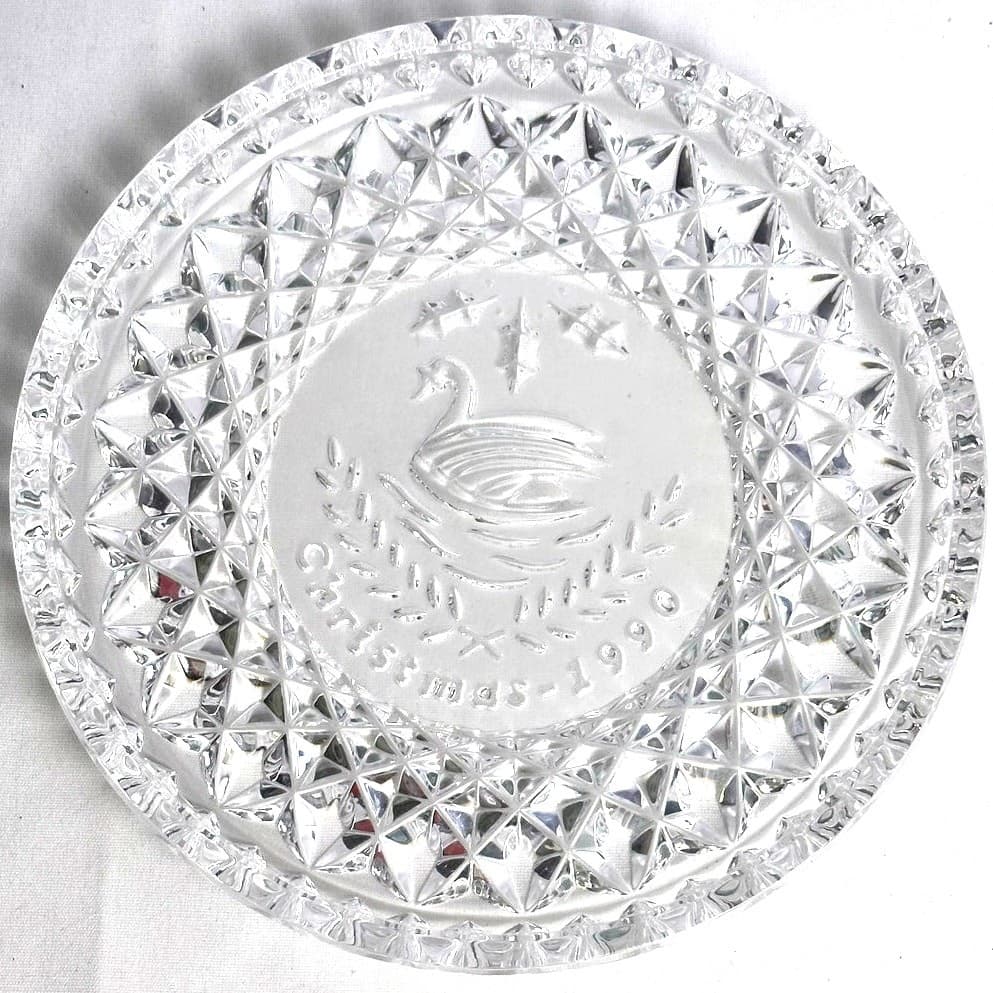 Waterford Crystal Twelve Days of Christmas 1990 Swans-a-Swimming Plate Ireland