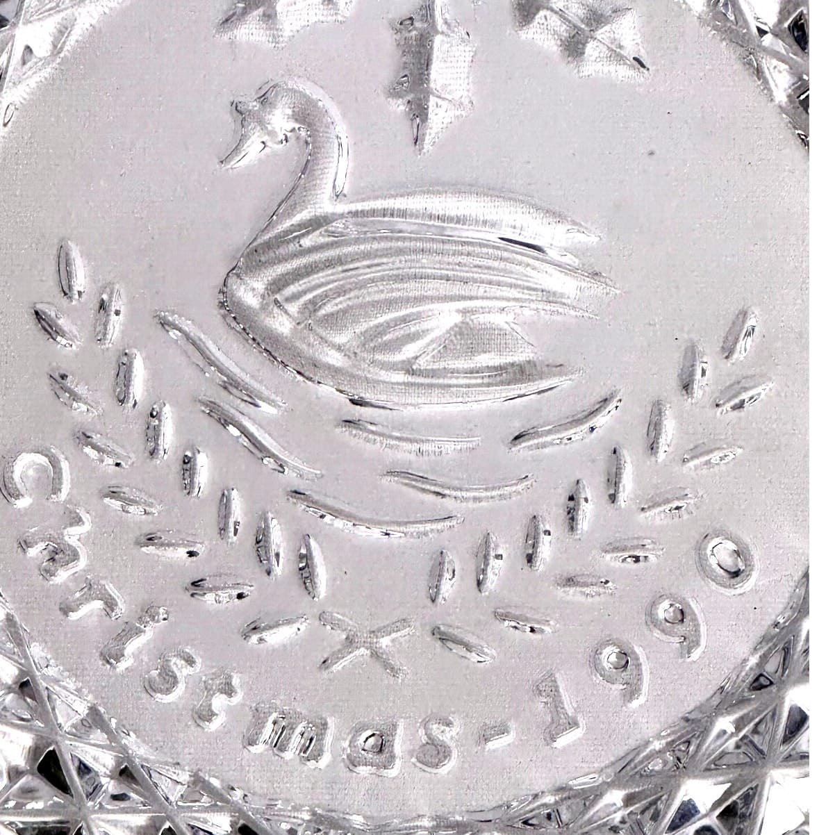 Waterford Crystal Twelve Days of Christmas 1990 Swans-a-Swimming Plate Ireland - Thumbnail 2