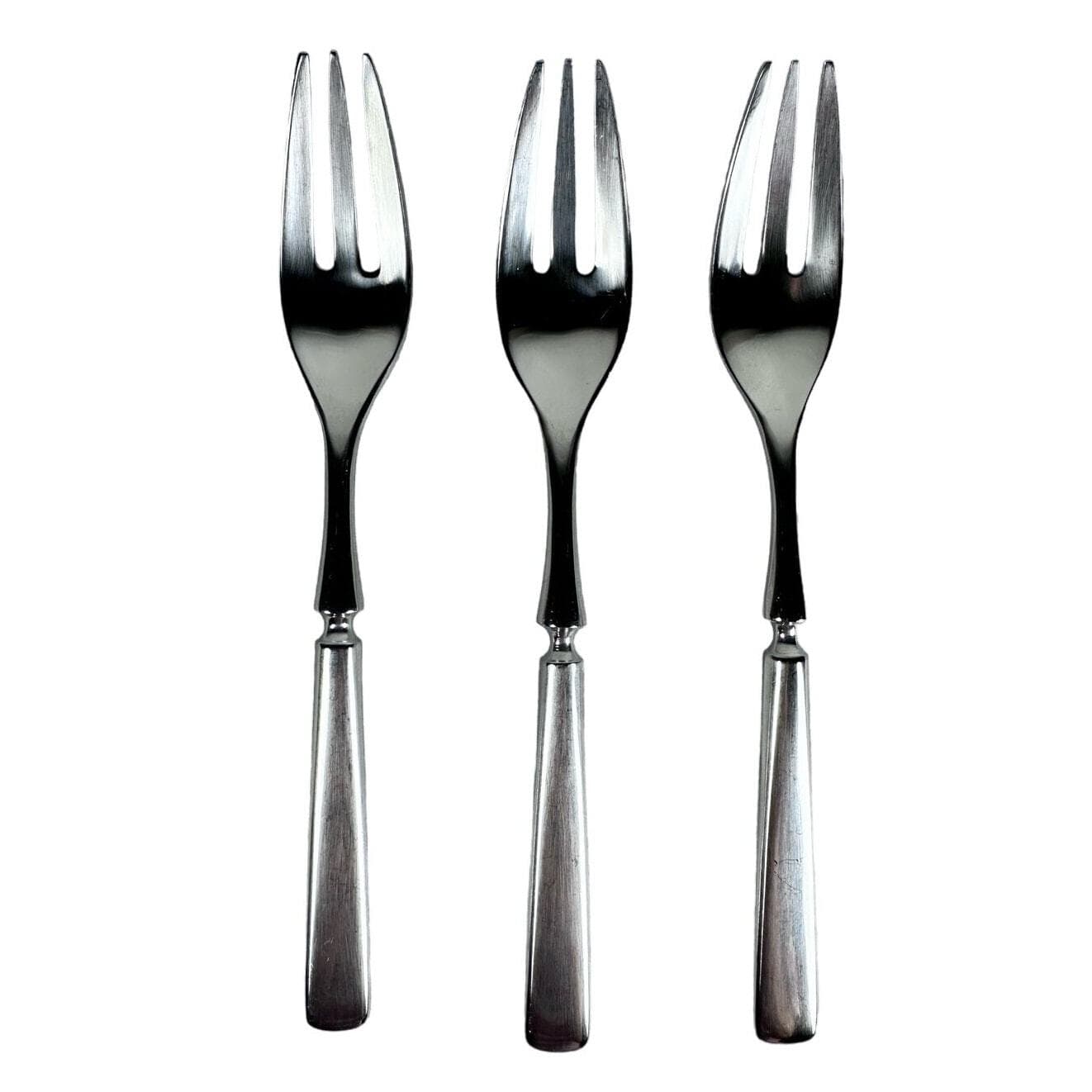 Dansk ANVIL IHQ Japan vintage 1980s Stainless Satin SALAD FORKS-6 7/8”-Set of 3