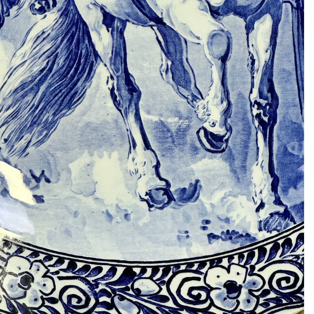 Royal Sphinx Maastricht Delftware MidCentury Handpainted 15.75" Carriage Platter - Thumbnail 11