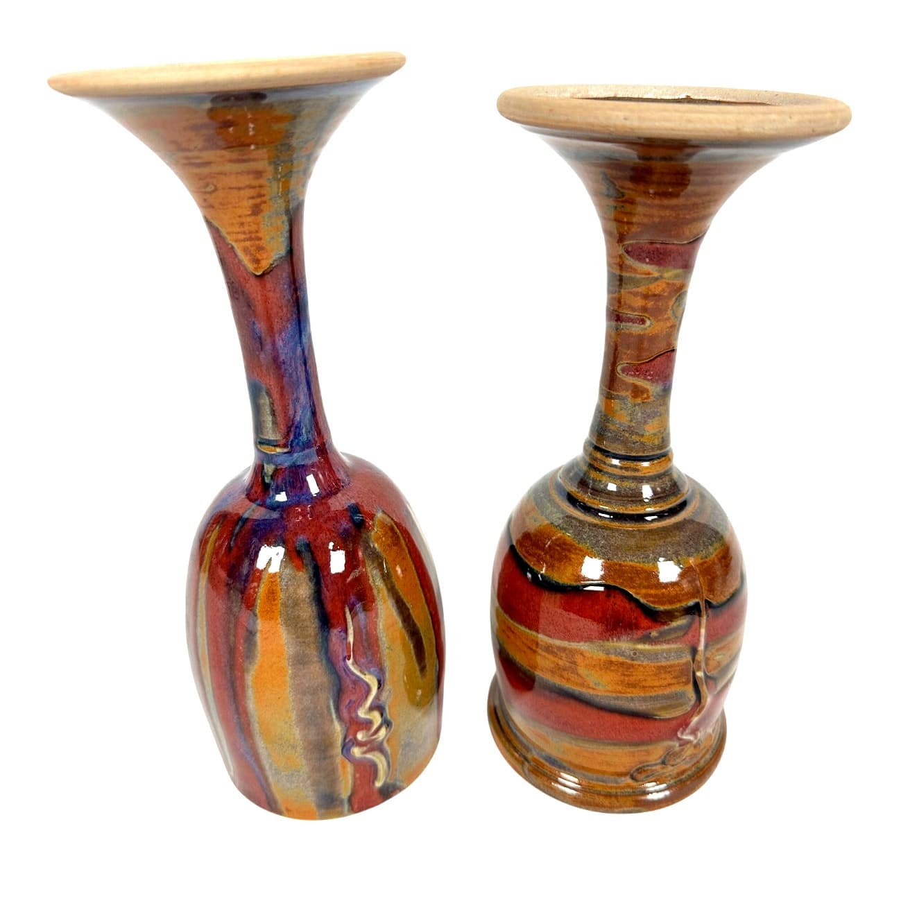 Kurt Glover Pottery 8" Sandia Unique Wine Goblets-Set of 2 - Thumbnail 4