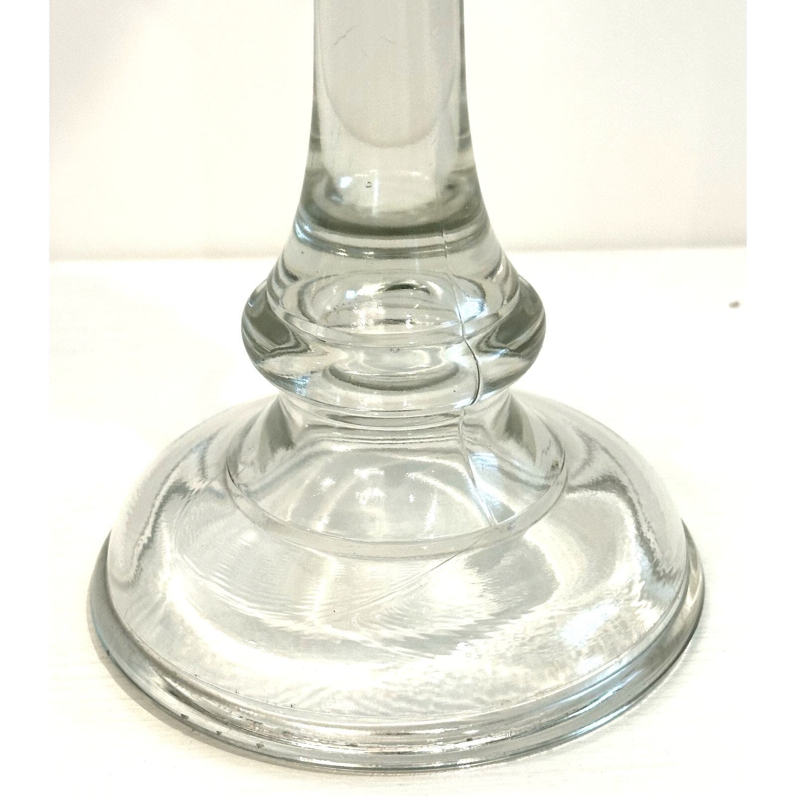 Pressed Glass Vintage 2-Part Screw Apart Candlestick 18.5" Tall-RARE & UNIQUE! - Thumbnail 2