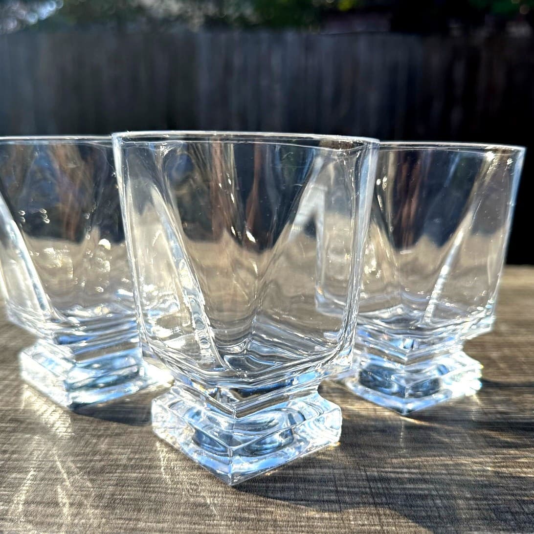 Fostoria Retired 1978-86 'Transition Plain' Double Old-Fashioned Glasses-Set 3 - Thumbnail 3