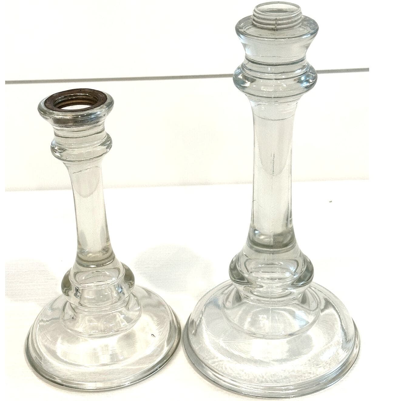 Pressed Glass Vintage 2-Part Screw Apart Candlestick 18.5" Tall-RARE & UNIQUE! - Thumbnail 8
