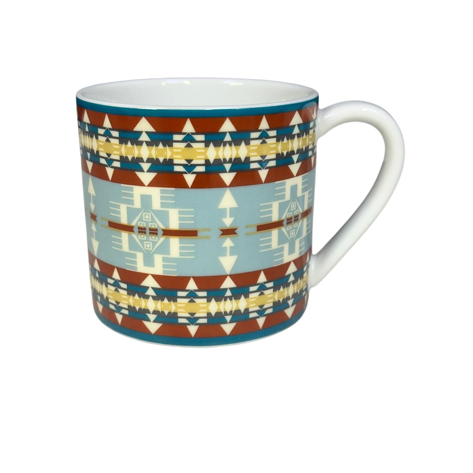Pendelton American Indian College Fund Blue/Brown Aztec Design12 oz Coffee Mug