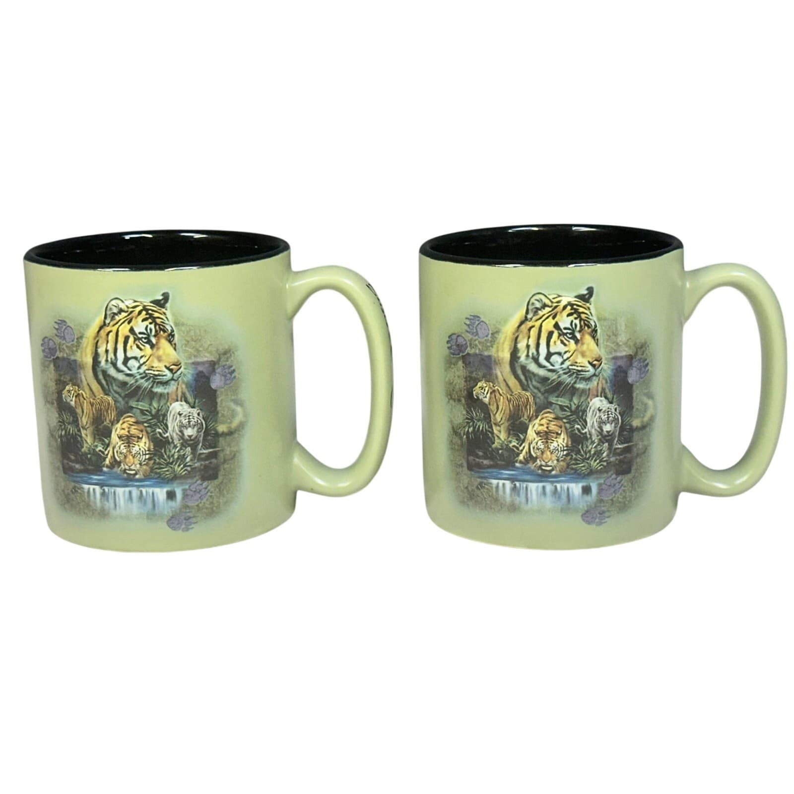 Busch Gardens Three-Dimensional Tigers Large Coffee Latte Cocoa Mugs-Set of 2 - Thumbnail 3