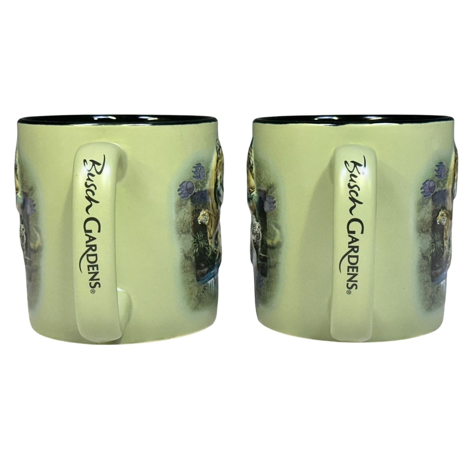 Busch Gardens Three-Dimensional Tigers Large Coffee Latte Cocoa Mugs-Set of 2 - Thumbnail 2
