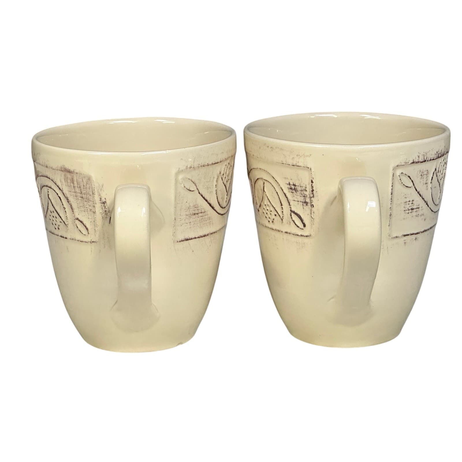 Crate & Barrel Lucera Italy Stoneware Coffee Tea Latte 4.5" Large Mugs-Set of 2 - Thumbnail 4