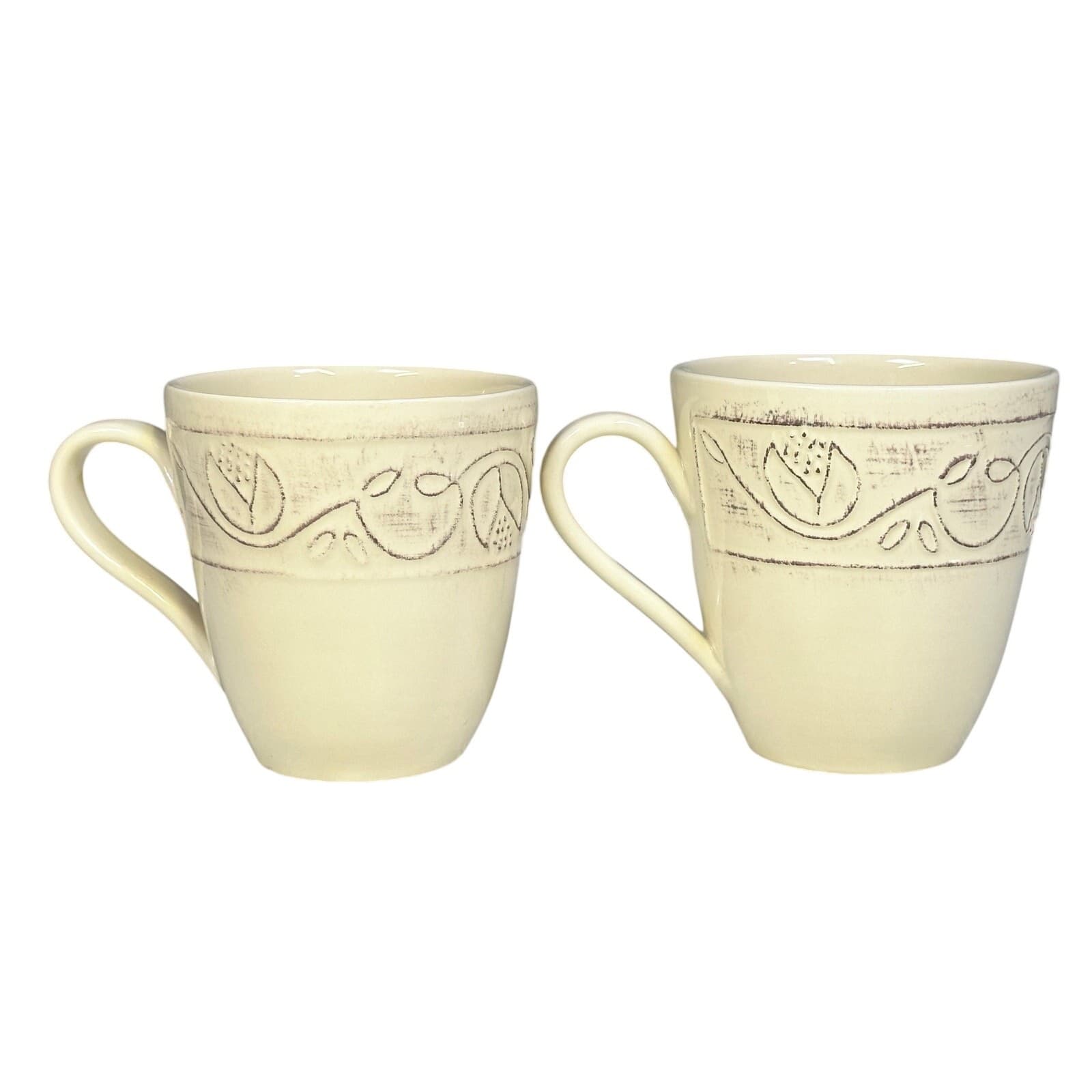 Crate & Barrel Lucera Italy Stoneware Coffee Tea Latte 4.5" Large Mugs-Set of 2 - Thumbnail 3