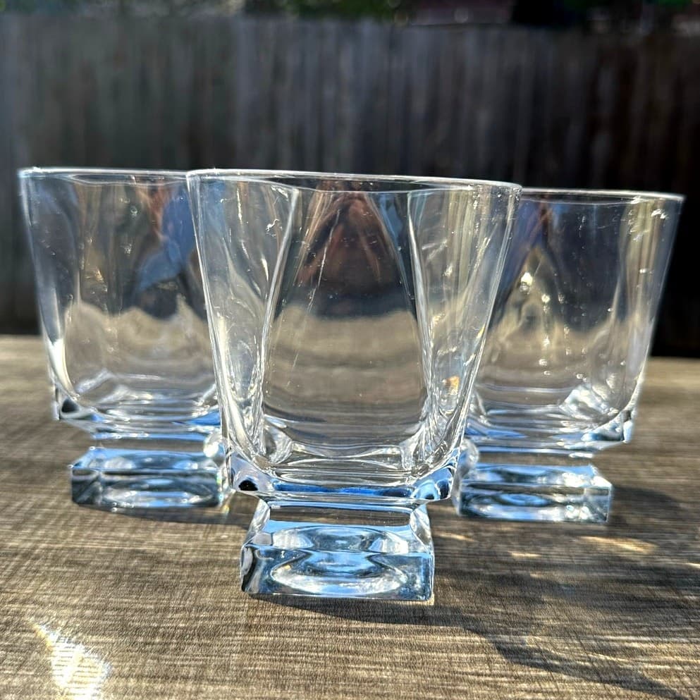 Fostoria Retired 1978-86 'Transition Plain' Double Old-Fashioned Glasses-Set 3 - Thumbnail 5