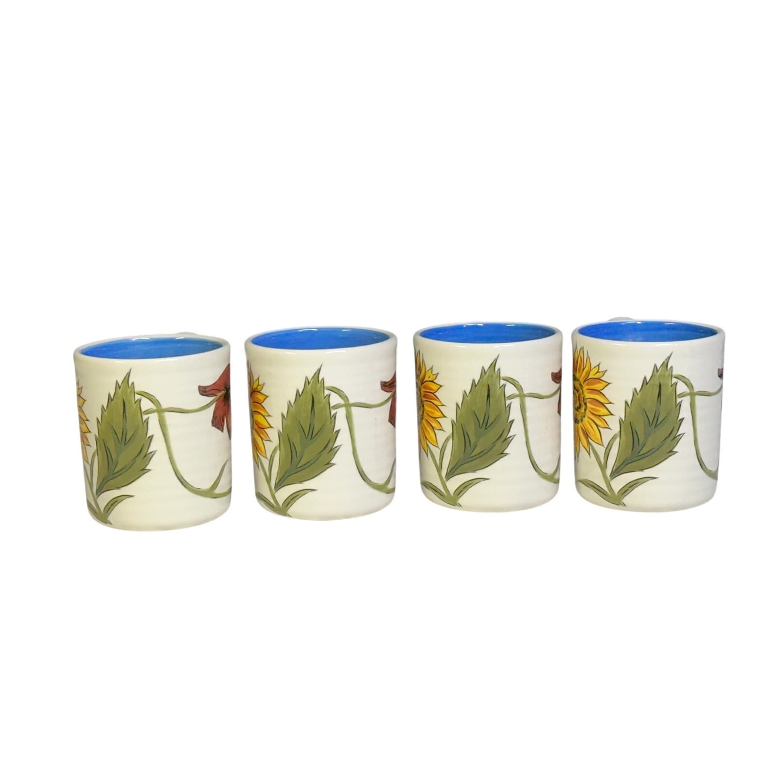 Pier 1 Sunflower Fields Earthenware Coffee Tea Latte Mugs-Set of 4 - Thumbnail 2