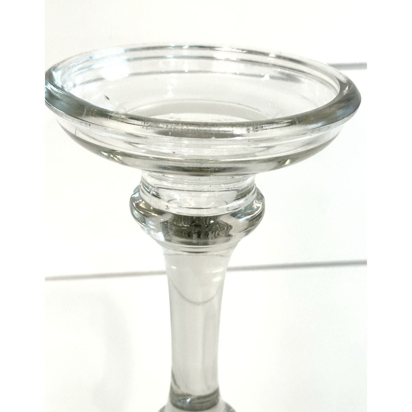 Pressed Glass Vintage 2-Part Screw Apart Candlestick 18.5" Tall-RARE & UNIQUE! - Thumbnail 4